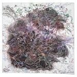Elina Katara | Forest Mind | 2025 | mixed media; ink, watercolour and primer on laminated chipboard found in a skip